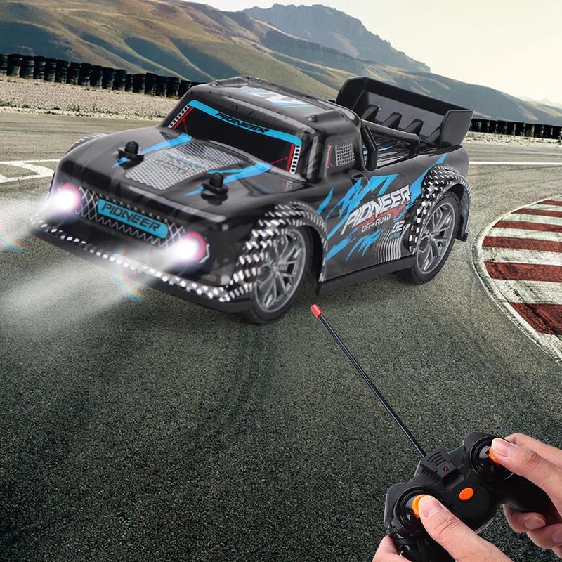 Remote Control Electric Car Toy, Dual Motor Pickup Racing Car with Forward Light, Creative Birthday Gift for Age 14+