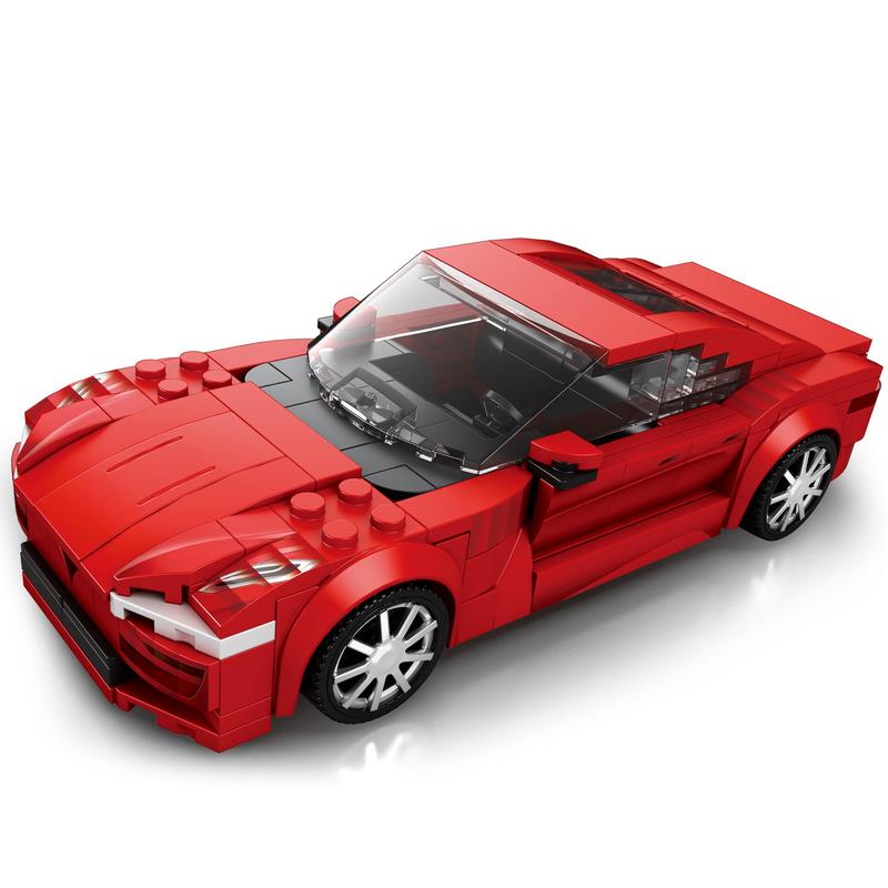 Red Building Blocks Car, 305pcs box Building Blocks Sports Car Model, DIY Assembly Toy for Teenager, Home Decoration Series Building Blocks Toy