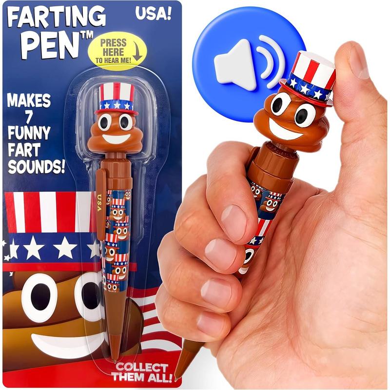 Farting Poop Pen Makes 7 Funny Fart Sounds - Perfect Stocking Stuffers for Kids, Teens & Boys - This Poop Pen Makes Funny Gifts for the Entire Family - Great Fart Pen Gag Gifts with Big Laughs