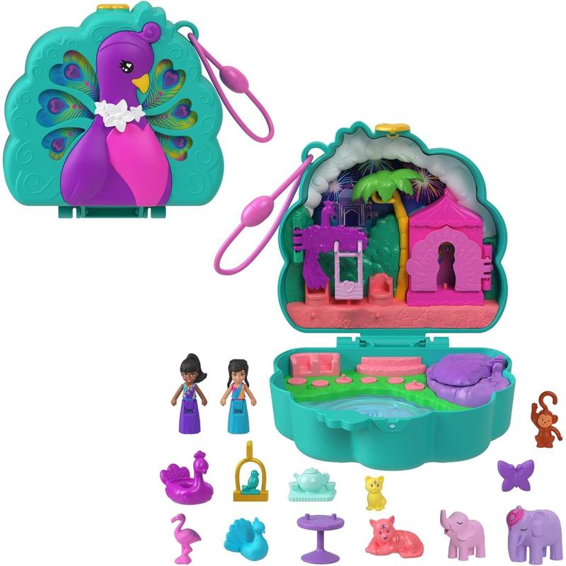 Polly Pocket Compact Playset, Otter Aquarium with 2 Micro Dolls & Accessories, Travel Toys with Surprise Reveals ( Exclusive)