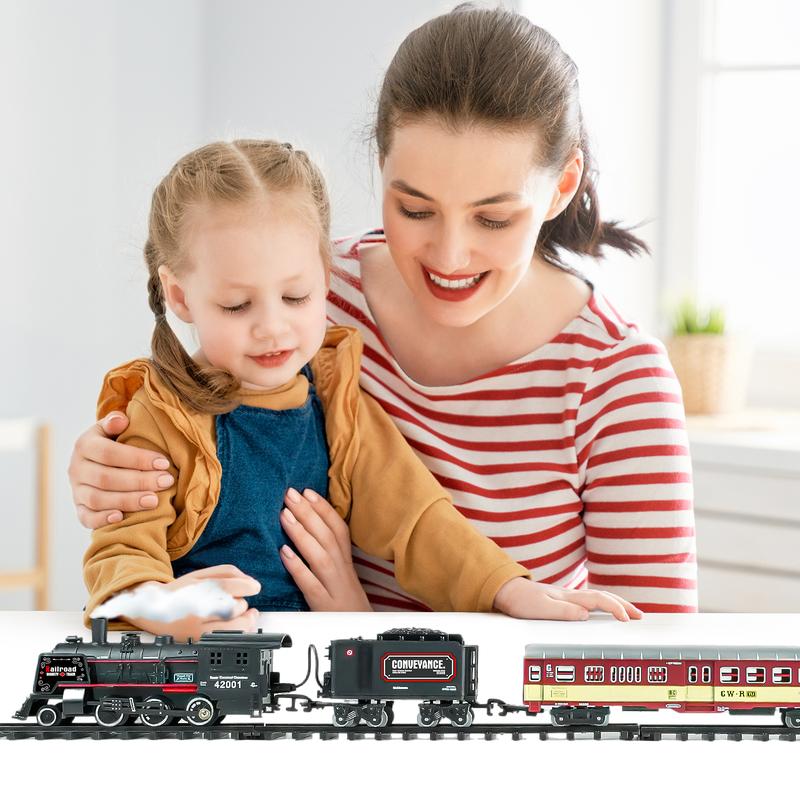 Talent Christmas Train Set – Christmas Remote Control Train with Realistic Hot Bee Steam Locomotive, Perfect Under the Christmas Tree for Kids