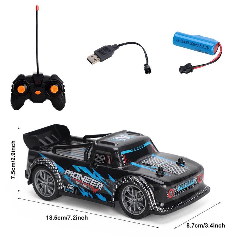 Remote Control Electric Car Toy, Dual Motor Pickup Racing Car with Forward Light, Creative Birthday Gift for Age 14+