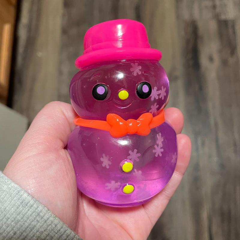 [BIG SALE] Schylling NeeDoh Groovy The Glowman - Sensory Toy with a Satisfying Gel Filling - Snowman Squish with Snowflakes Inside - Ages 3 and Up - One Random Snowman