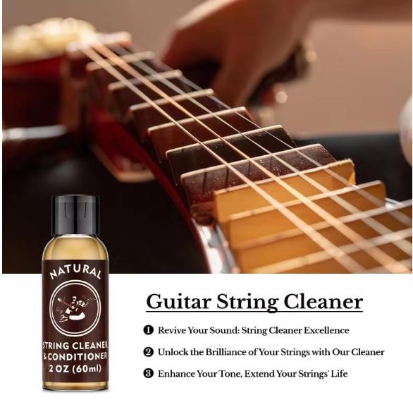 Guitar Cleaning,All IN ONE Kit,fretboard Lemon oil,Polish,Guitar String-cleaner,Guitar string winder,Cleaning cloth for guitar cleaning and maintenance