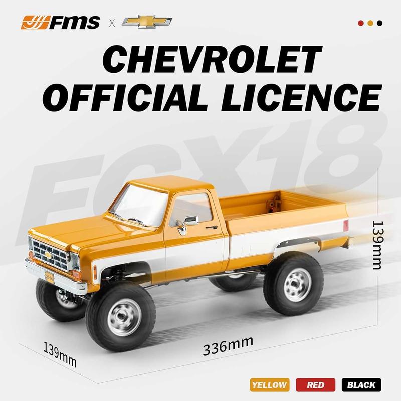 FMS 1 18 RC Crawler FCX18 Chevy K10 RC Truck RTR RC Car Model Car 8km h 4WD 900mAh Hobby RC Cars Remote Control Car with LED Lights Vehicle 4-Ch 2.4GHz Transmitter