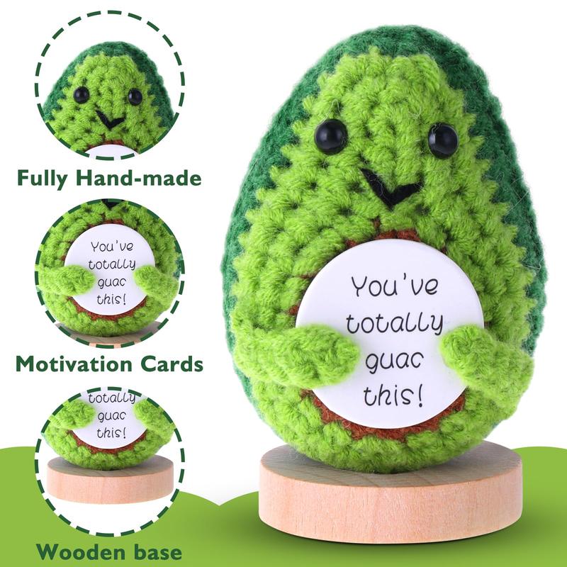 5 Pcs Handmade Positive Crochet Corn, Funny Emotional Support Crochet Corn Doll Ornaments with  Positive Card for Motivational Birthday Gift