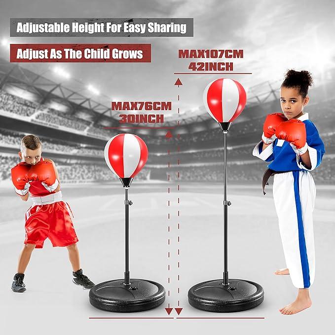 Punching Bag for  children - Boxing Set Include Boxing Gloves, Height Adjustable Stand & Reflex Bag Children Punching Bag, Boxing Bag for Children | Gifts for Boys and Girls Gift Set for age 4+