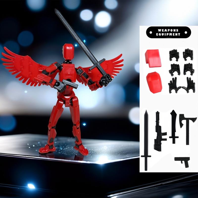 Pre-Assembled Set of 2 3D Printed Multi-Jointed Action Figure Sets T13, Fully Articulated Robot Models, Suitable for Stop Motion Animation, Halloween Gifts, and Christmas Gifts