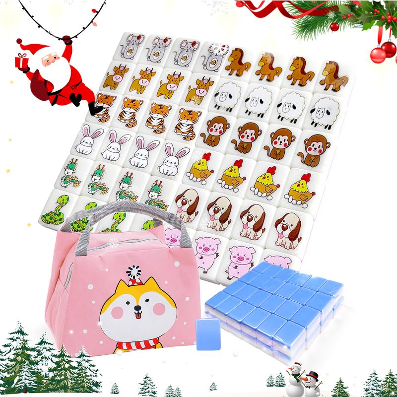 Various Pattern Board Game Limited Edition 12 Animals vs 12 Constellation vs Pet Flag vs Pet food vs Flag vs Cute Pink Cartoon Pattern Popular Seaside Escape game Blocks Accessories Family Game