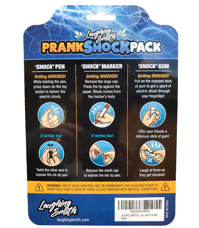 Laughing Smith Shocking Prank Kit 1 x Shock Pen, 2 x Shock Markers and 1x Shock Gum - Trick Your Friends and Family - Hilarious Electric Shock Game and Prank Stuff - Funny Shocker Gag Toys