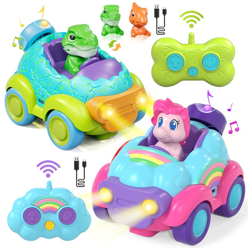 RC Dinosaur Car RC Unicorn Car, RC Truck Toys, Electric Hobby Remote Control Car Toys w  Light & Sound, Indoor Rechargeable Electric RC Car Toy, Birthday Gift for Boy Girl, Dinosaur Toy, Unicorn Toy, Education Toy, Multicoloured Learning City Simulation