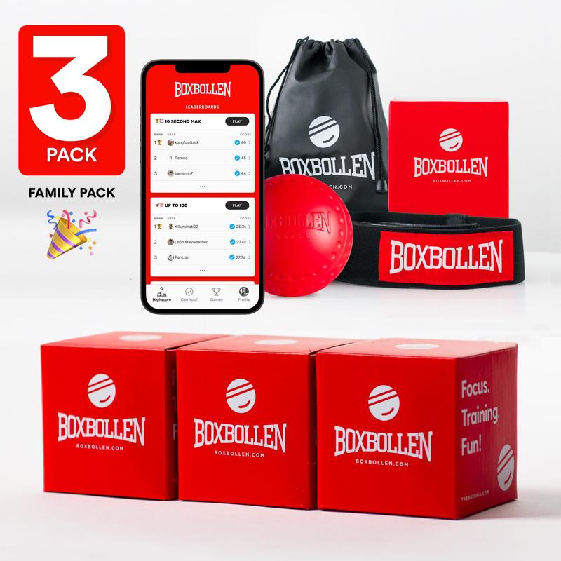 Boxbollen Red 3-Pack with App, Used by Celebrities