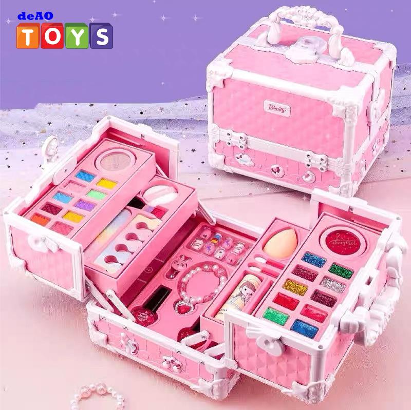 Pretend Play Makeup Kit,Washable Makeup Kit with Unicorn Bag,Make Up Kit for Christmas Birthday Gifts