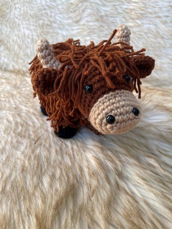 Highland Cow Crochet - Amigurumi Cow Crochet - Crochet Toy - Handmade Gift Idea - Farm Animal Crochet