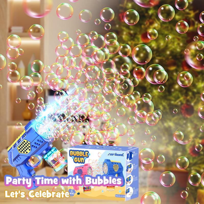 Christmas 2024 Gifts for Kids Zerhunt 2P Bubble Guns Blaster Machine Automatic With LED Light for Kid Outdoor Toys Beach Toy: Bubble Guns for Kids with Rich Bubbles - 10 Hole Non-Dipping Handheld Bubble Machine Gun Pack