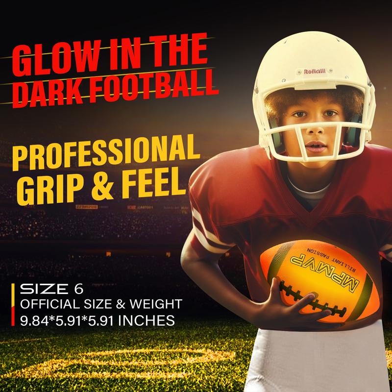 Light Up Football: Glow in the Dark Rechargeable Ball Size 6,Outdoor Sports Birthday Gifts Activity Teenage Youth Gift Ideas