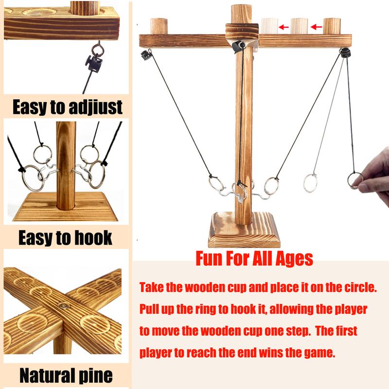 Mohjeke Ring toss Game for Adults,Yard Games,Wooden Rings for Ring toss,Outdoor Indoor Games,Bars Hook and Ring Game,Suitable for Camping,Party,Backyard Games,fidgettoy,boardgame,spinner toy,developmental toys,wooden toys,tabletop games,desk toy