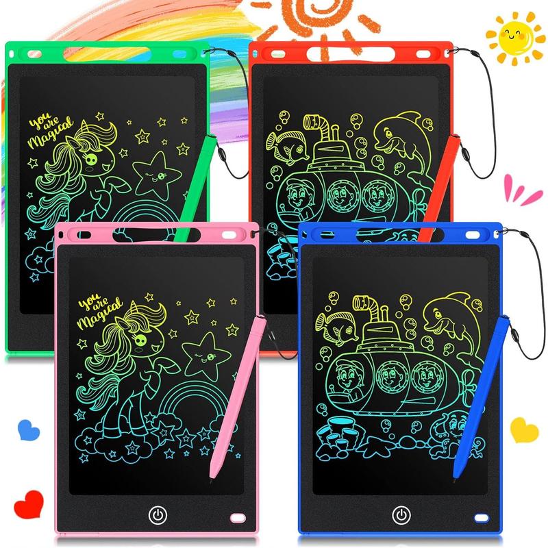 4 Pcs LCD Writing Tablet for  8.5 Inch Doodle Board Drawing Tablet  Gifts LCD Writing Board Electronic Erasable Reusable Writing Drawing Pad(Blue, Red, Green, Pink)