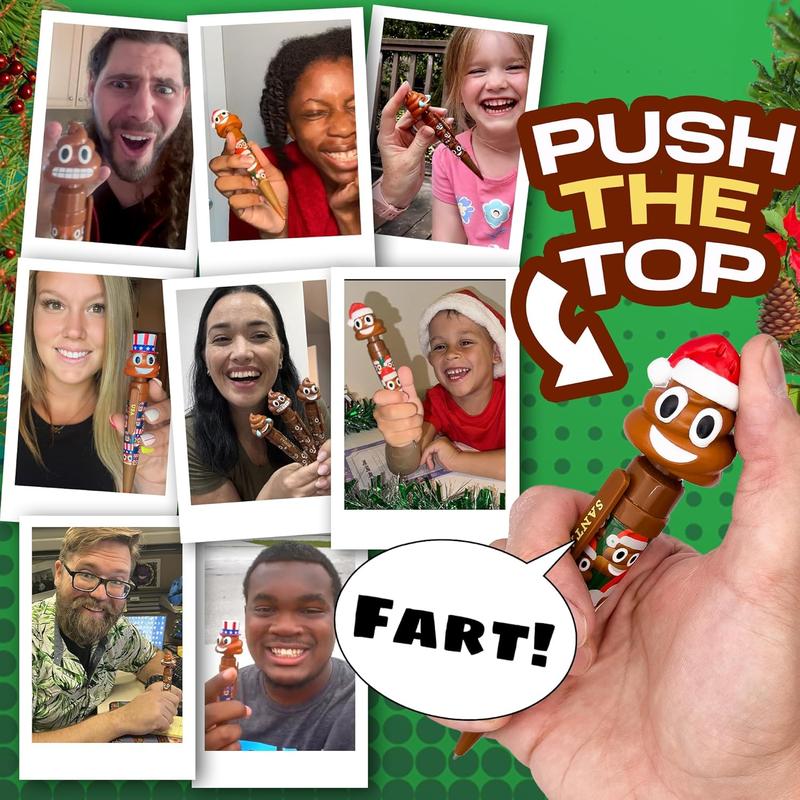 Farting Poop Pen Makes 7 Funny Fart Sounds - Perfect Stocking Stuffers for Kids, Teens & Boys - This Poop Pen Makes Funny Gifts for the Entire Family - Great Fart Pen Gag Gifts with Big Laughs