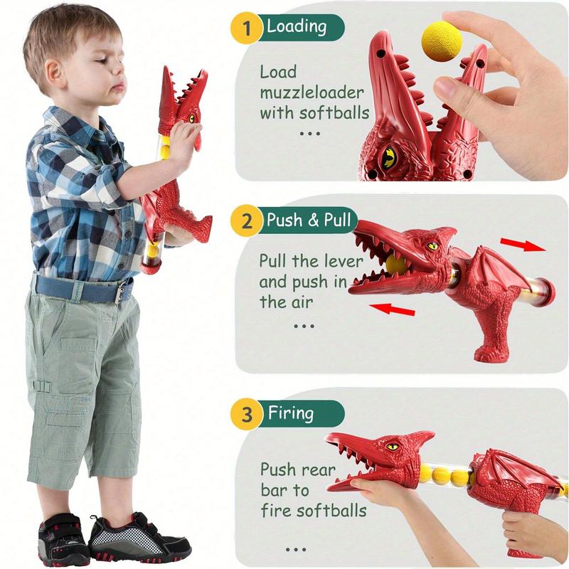 Movable Dinosaur Shooting Toys for  Boys, Shooting Target Games Toys with 2 Air Pump Gun, Spray ,toys for boys, Christmas Birthday Gifts