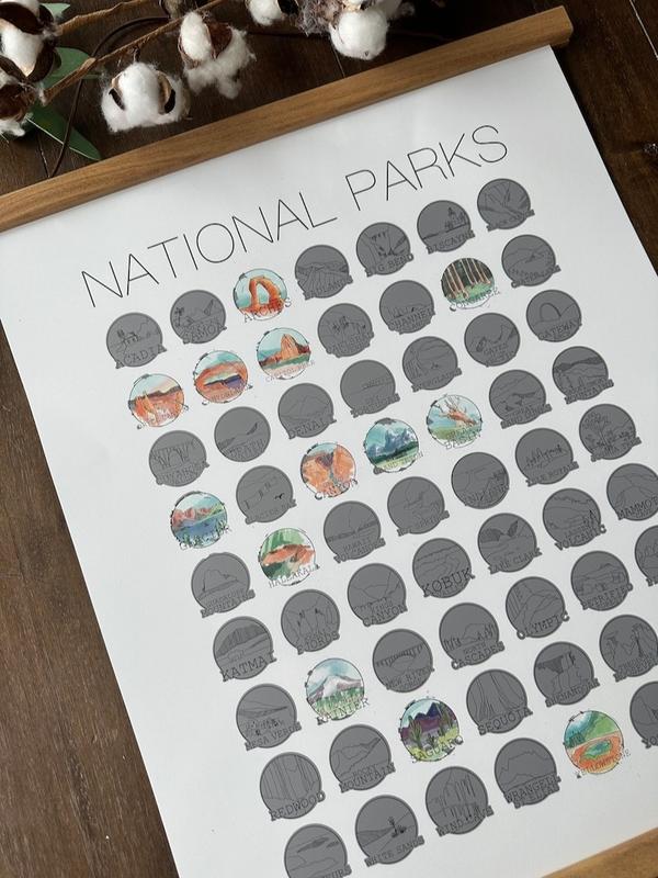 National Park Scratch Off - National Park Gift - US National Parks Map - Gift for Outdoor Lover - Camping Decor - Christmas Gift Ideas