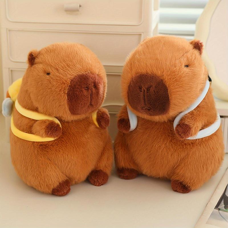 2 Styles Capybara Plush Toys Cuddle Plush Capybara Realistic Capybara with A Bee Bag Or An Oyster Bag Gift for Festival Birthday