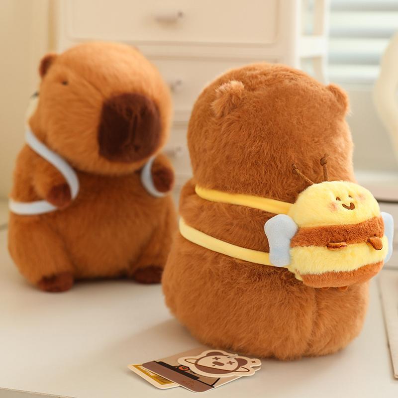 2 Styles Capybara Plush Toys Cuddle Plush Capybara Realistic Capybara with A Bee Bag Or An Oyster Bag Gift for Festival Birthday