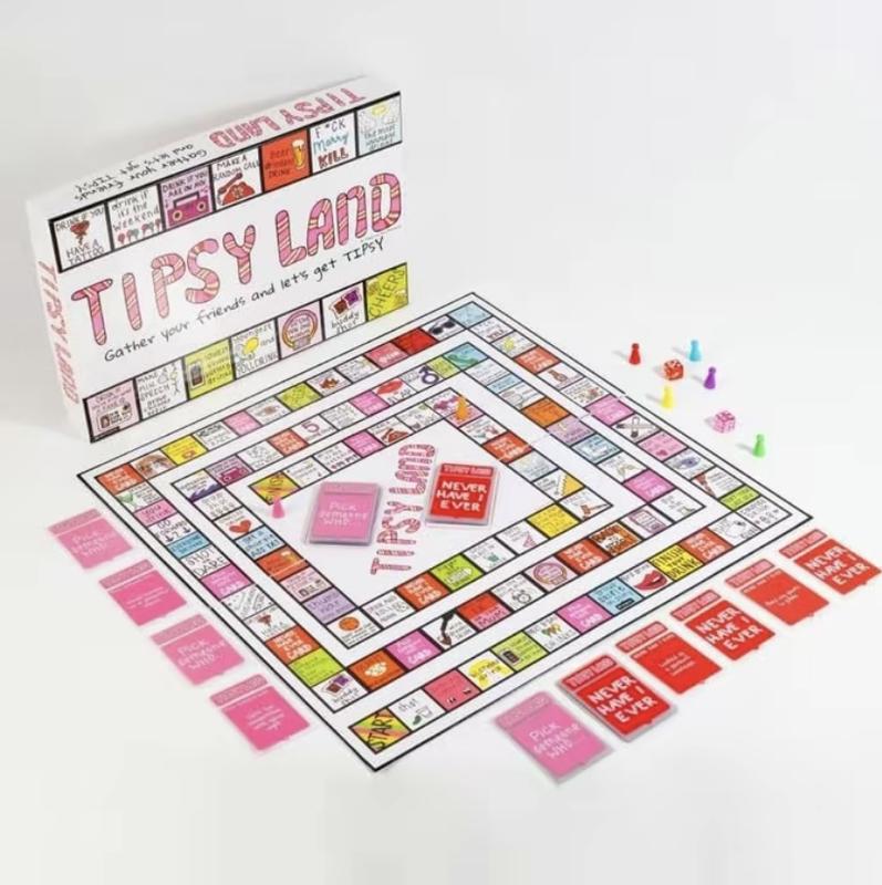 Tipsy Land Party Board Game - Fun Adult Drinking Game - Perfect for Girl's Night, Bachelorette Party - Created by Two Women from Texas