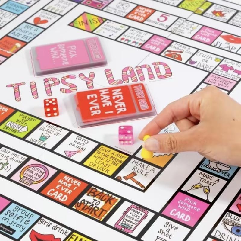 Tipsy Land Party Board Game - Fun Adult Drinking Game - Perfect for Girl's Night, Bachelorette Party - Created by Two Women from Texas