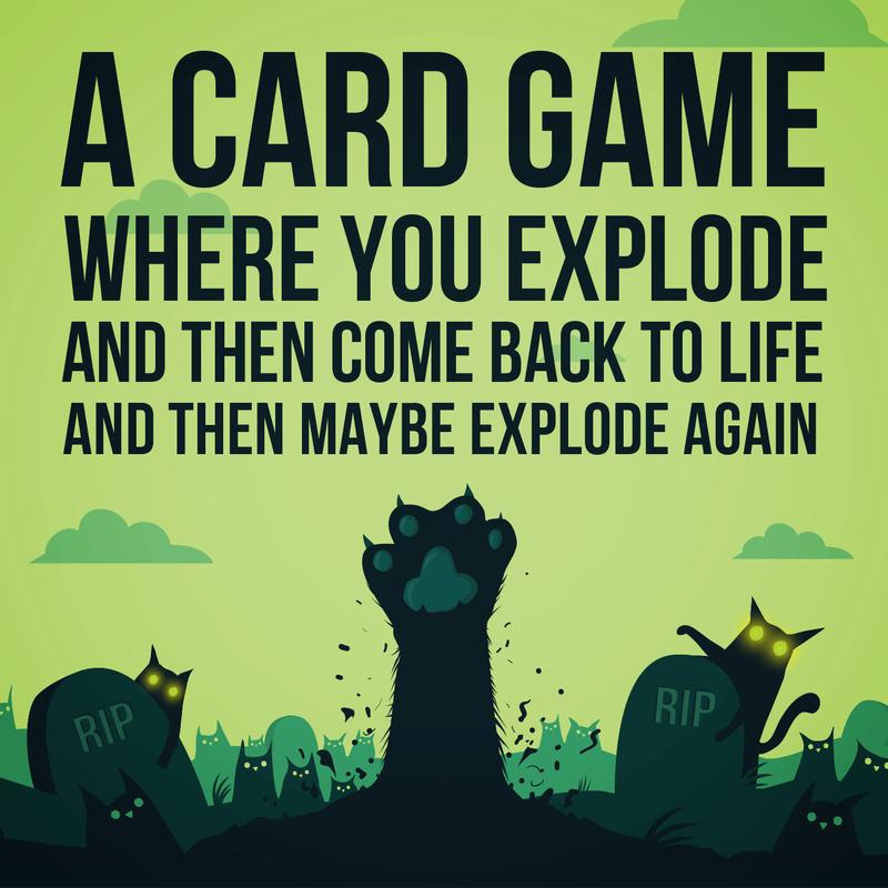 Exploding Kittens Presents Zombie Kittens - Fun Family Card Games for Adults Teens & Kids for Entertainment, 2-5 Players - Ages 7 and Up - 61 Cards