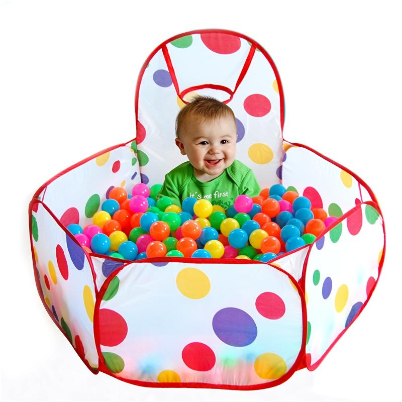 Kids Pop-Up Ball Pit Playhouse with Basketball: Indoor Outdoor Play Tent for Boys & Girls, Birthday Party Games, Crawl & Play