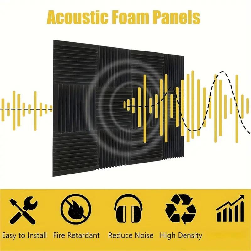 Soundproofing Foam Panels, 12 24pcs Flame-retardant Sound Absorption Foam Panel, Wall Decorative Sound Insulation Foam Pads for Recording Studio