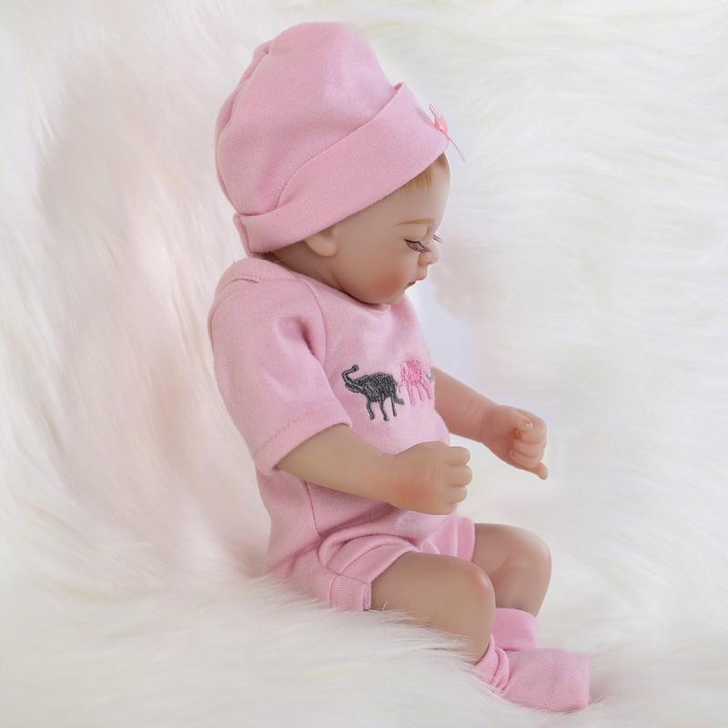 [IN STOCK] Reborn Baby Doll Realistic Silicone Vinyl Baby Girl 10 inch Lifelike Doll Gift Set for Ages 3+(10 inch, close Eyes girl)