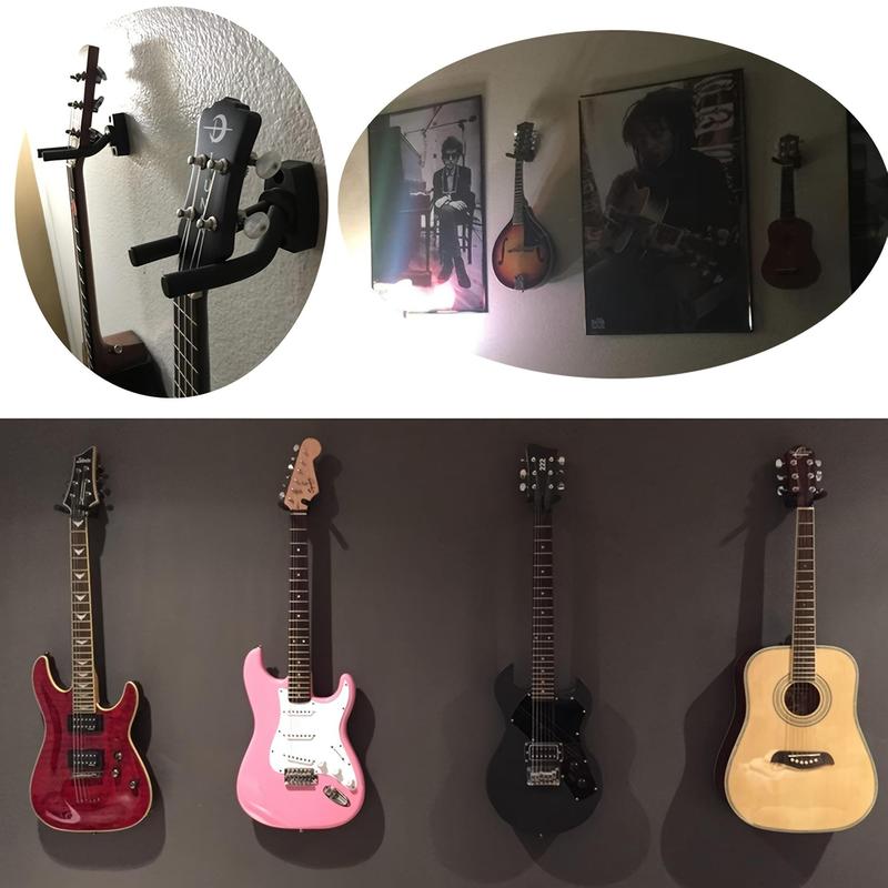 Guitar Wall Mounted Holder, Guitar Hanger Holder, Guitar Wall Mounted Rack, Music Accessories for Guitar, Bass, Mandolin, Banjo