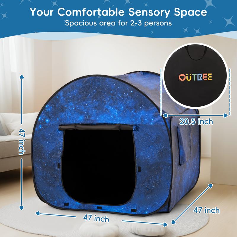 OUTREE Sensory Tent 47 * 47 * 47 in, Sensory Tent for Kids with Autism, pop up Play Tent