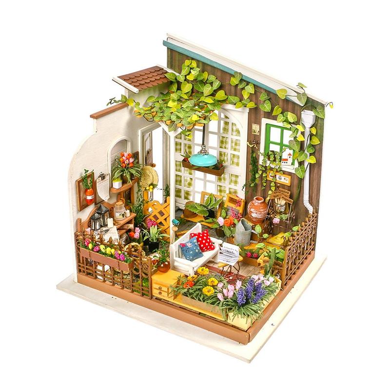 Rolife Dollhouse DIY Miniature Set Miller's Garden House LED Model Building Kit Hobby CraftHome Decor-Christmas Birthday Gifts for Boys Girls Women Friends (Miller's Garden)