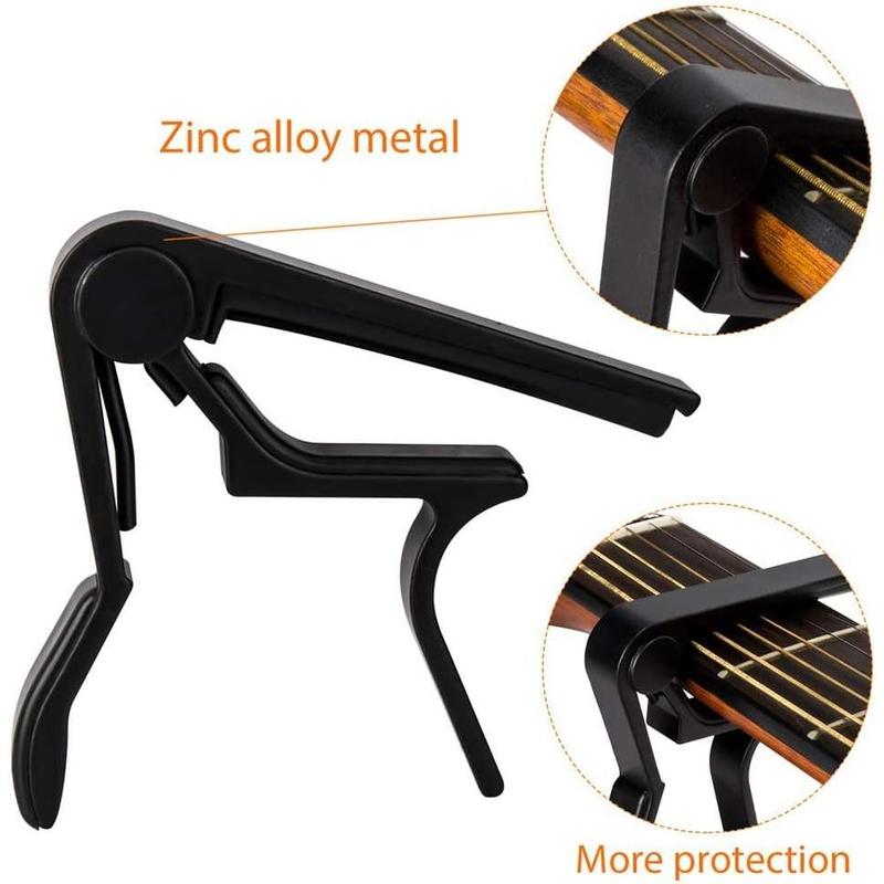 Guitar Capo,Capo for 6-String Acoustic and Electric Guitars, Bass,Mandolin, Ukulele, Black Guitar Capo (black) (black)