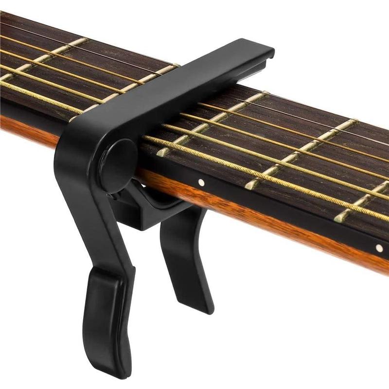 Guitar Capo,Capo for 6-String Acoustic and Electric Guitars, Bass,Mandolin, Ukulele, Black Guitar Capo (black) (black)