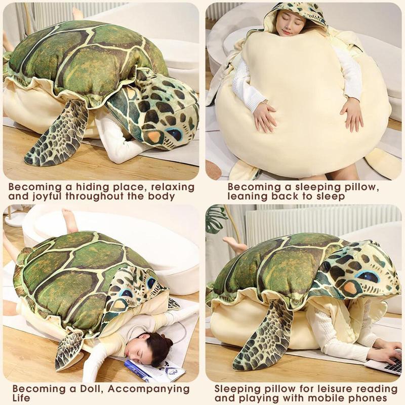 59 Inch Wearable Turtle Shell Pillows Tortoise Shell Stuffed Animal Turtle Plush Cushion