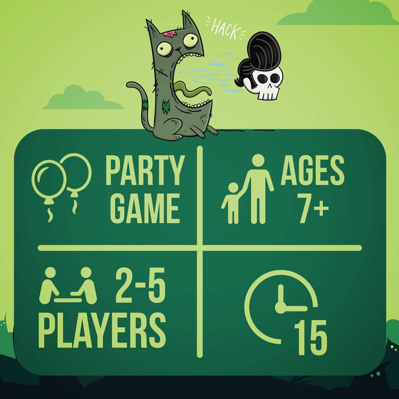 Exploding Kittens Presents Zombie Kittens - Fun Family Card Games for Adults Teens & Kids for Entertainment, 2-5 Players - Ages 7 and Up - 61 Cards