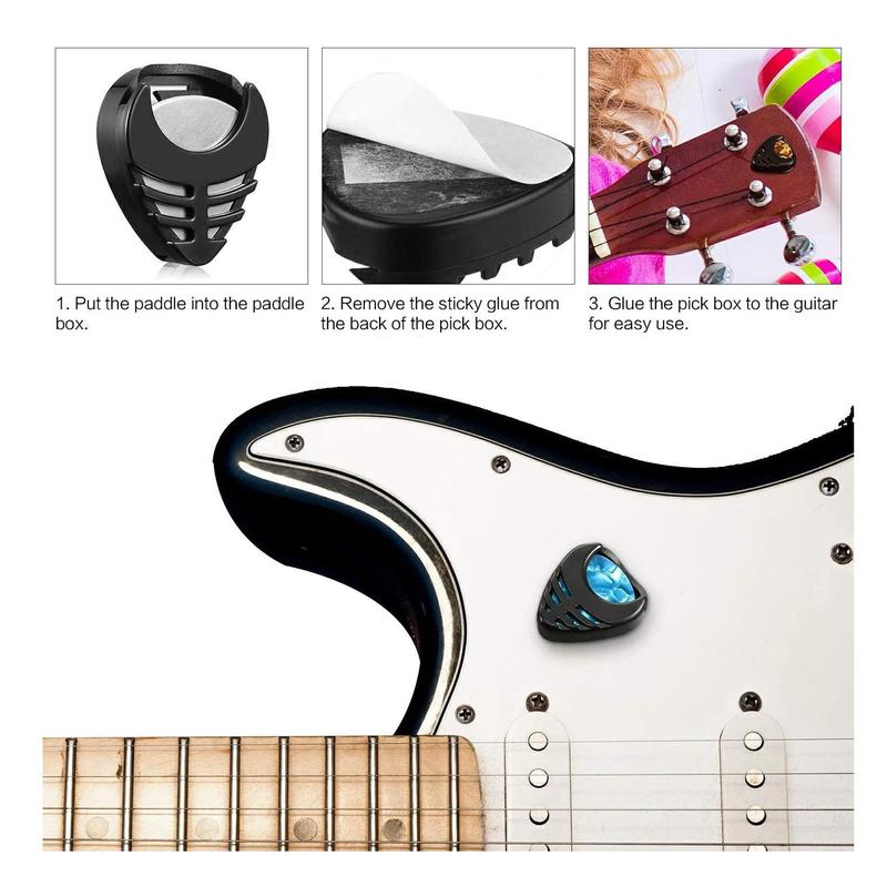 Guitar Wall Mount with Plastic Screws & Picks, 4 Counts Guitar Holder with Accessories, Guitar Stand Accessories for Guitar, Ukulele, Violin