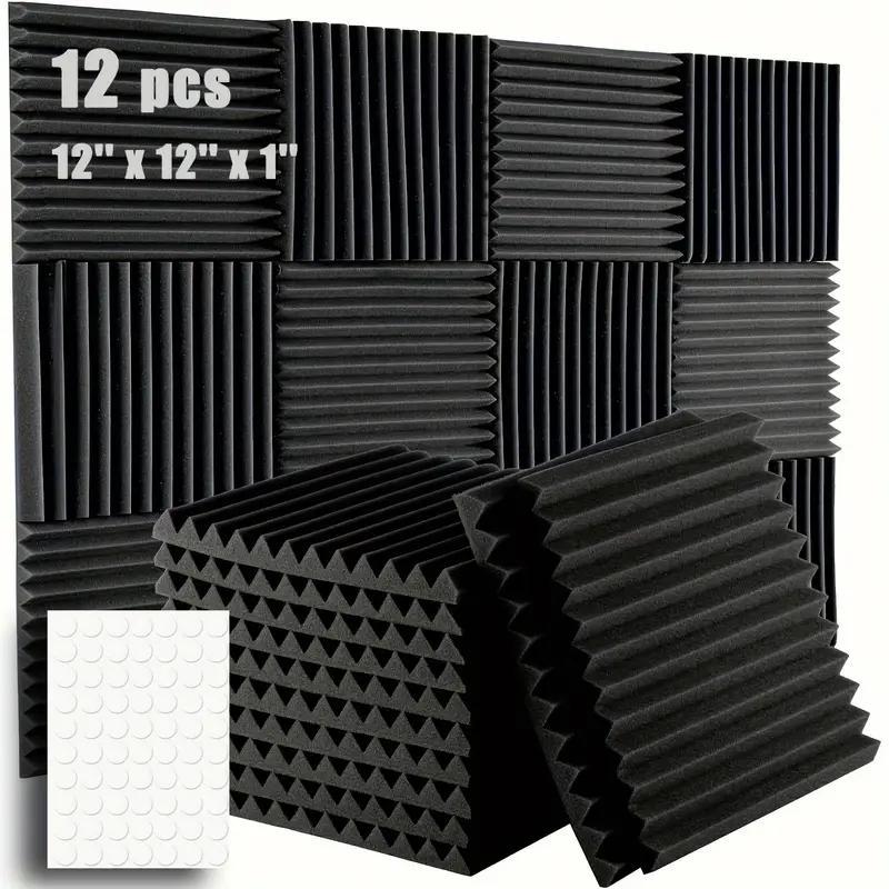 Soundproofing Foam Panels, 12 24pcs Flame-retardant Sound Absorption Foam Panel, Wall Decorative Sound Insulation Foam Pads for Recording Studio