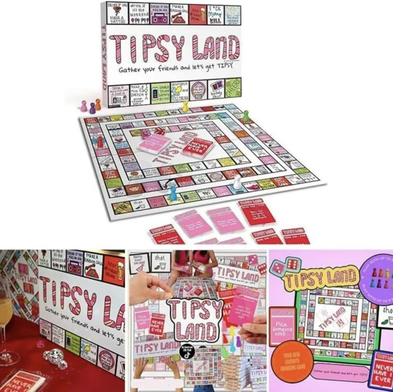 Tipsy Land Party Board Game - Fun Adult Drinking Game - Perfect for Girl's Night, Bachelorette Party - Created by Two Women from Texas