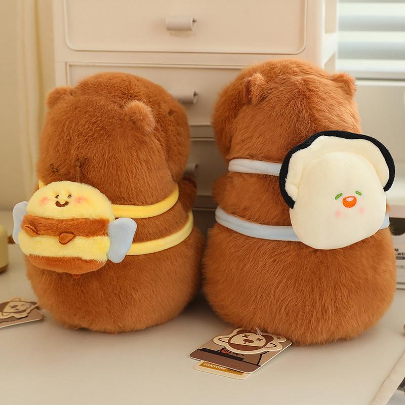 2 Styles Capybara Plush Toys Cuddle Plush Capybara Realistic Capybara with A Bee Bag Or An Oyster Bag Gift for Festival Birthday