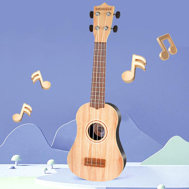 21 Inch Peach Core Wooden Ukulele Toy, Music Musical Instrument Beginner Educational Lovers Ukulele Set Gift