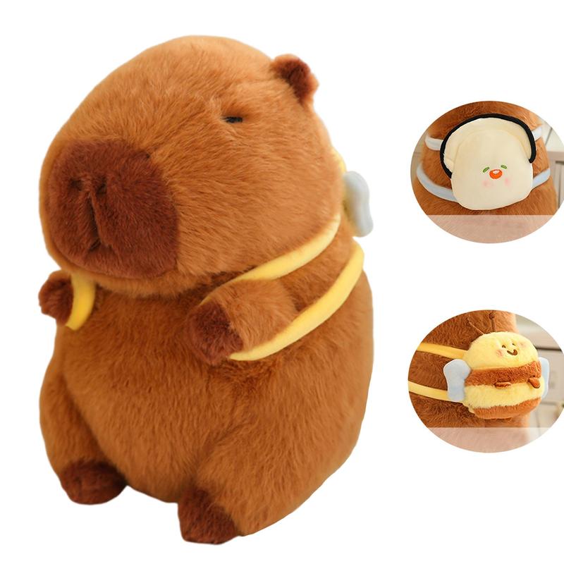 2 Styles Capybara Plush Toys Cuddle Plush Capybara Realistic Capybara with A Bee Bag Or An Oyster Bag Gift for Festival Birthday