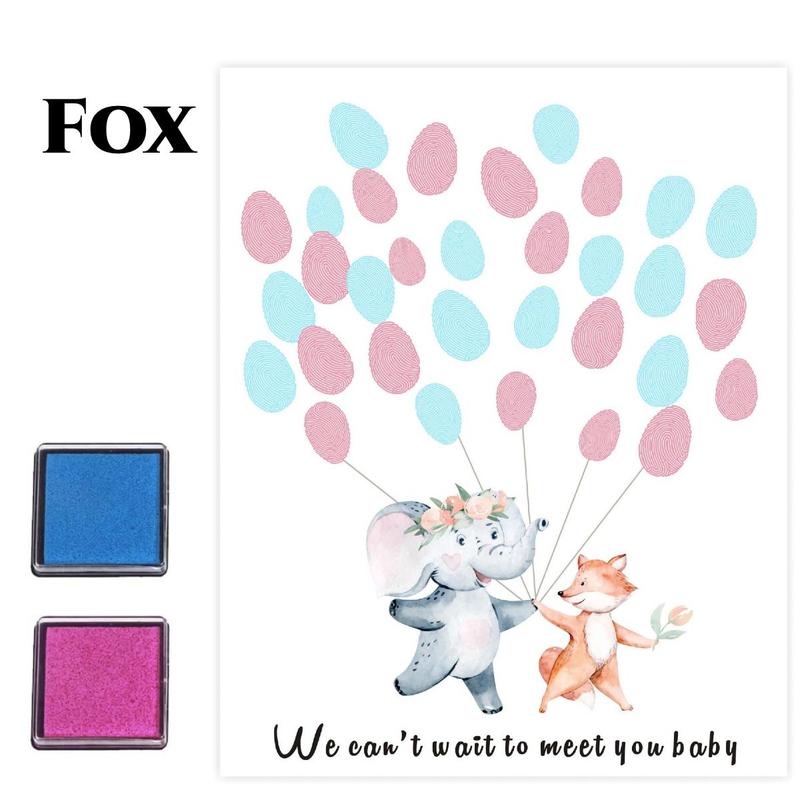 Gender Reveal Voting Board Game, 1 Set Blue and Pink Ink Fingerprints Voting Board, Ideal for Creating Unforgettable Gender Reveal Parties