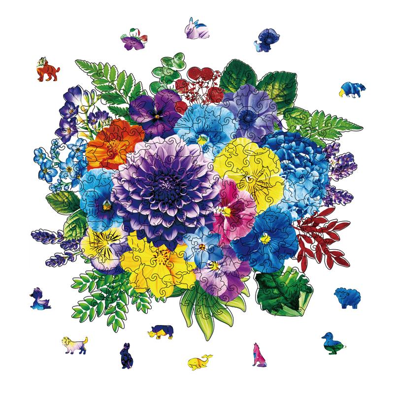 Wooden Jigsaw Puzzles - Sunflower, 200 Piece Luxurious Shaped Wooden Puzzles for Adults and Kids, Family Game