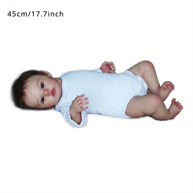 Realistic Reborn Doll, 45cm Soft Silicone Baby Doll with 3D Marble Skin and Visible Veins