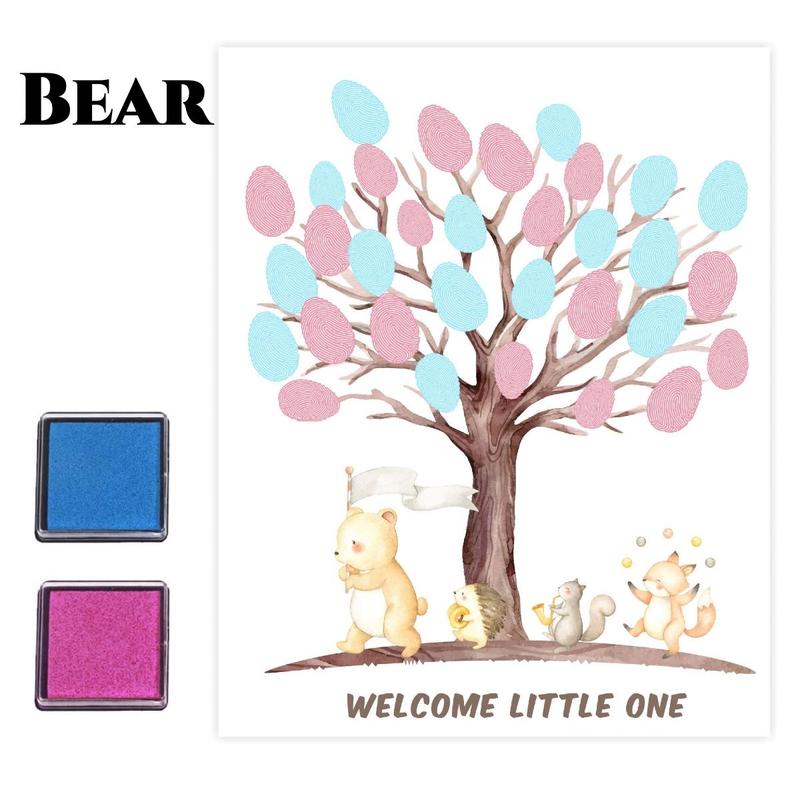 Gender Reveal Voting Board Game, 1 Set Blue and Pink Ink Fingerprints Voting Board, Ideal for Creating Unforgettable Gender Reveal Parties